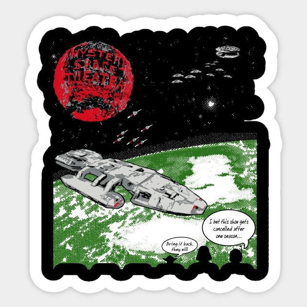 Mystery Space Theater BSG Edition Sticker by Pixhunter